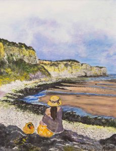 Normandy Beach, Oil on Canvas, Framed, 16" X 20".€450